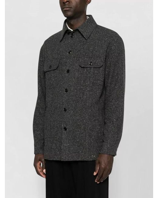 Valentino Black Collared Jacket Regular Fit Long Sleeves for men