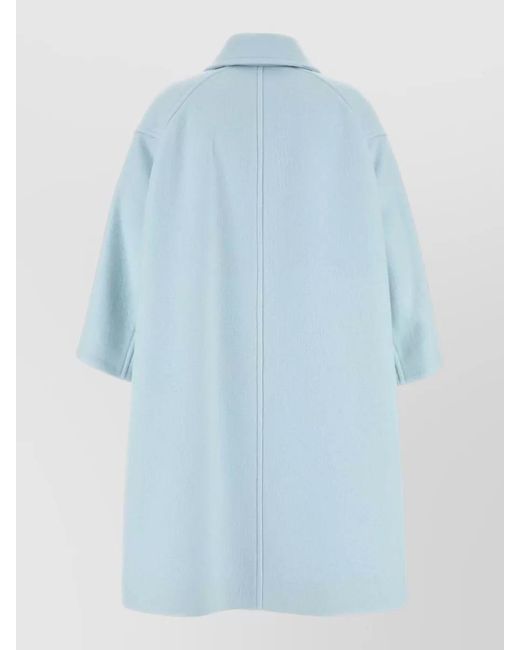 Bottega Veneta Blue Cashmere Oversized Coat