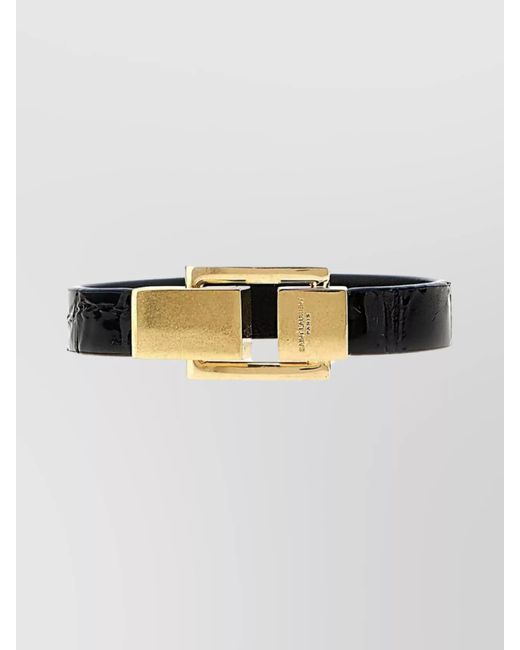 Saint Laurent Black 'Square' -Tone Hardware Bracelet