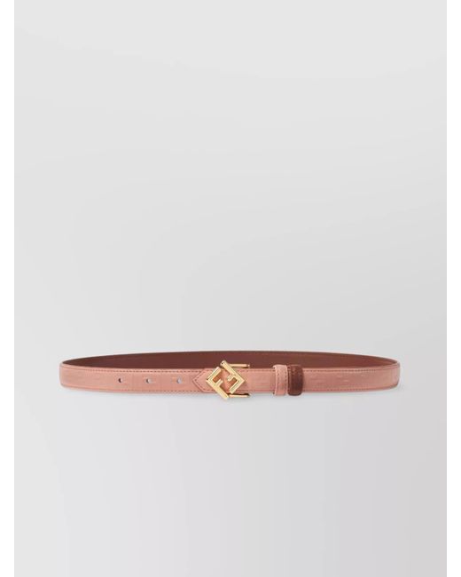 Fendi Multicolor Adjustable Reversible Leather Belt With Ff Stud