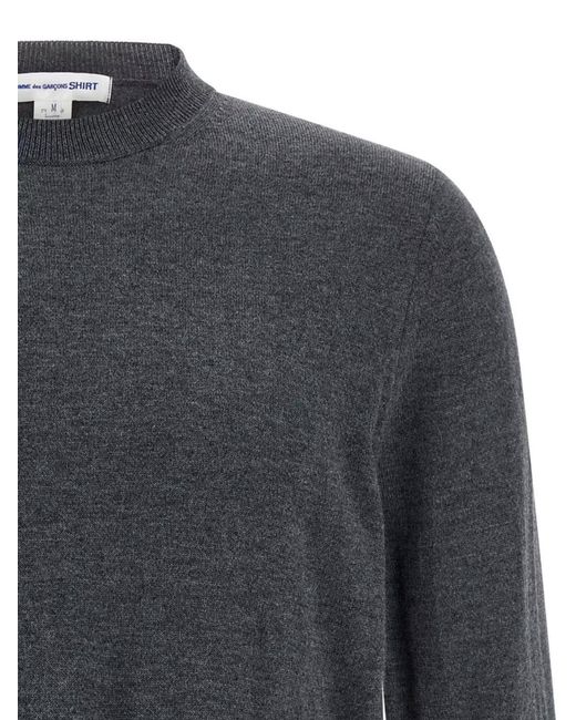 Comme des Garçons Gray Graphic Design Crew Neck Long Sleeve Sweater for men