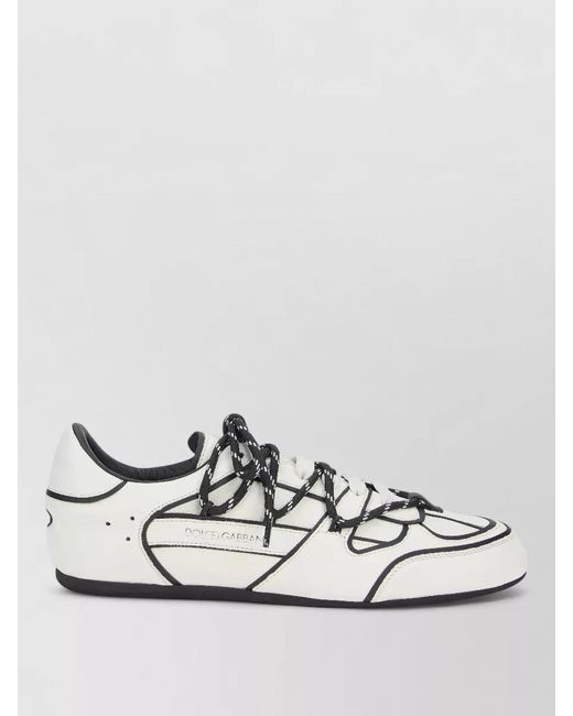 Dolce & Gabbana Multicolor Calfskin Lace Up Sneakers for men