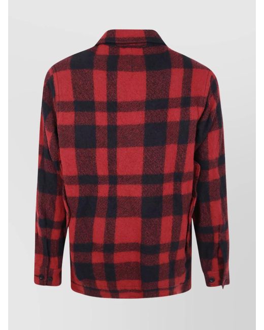 Junya Watanabe Red Wool Shirt Jacket for men