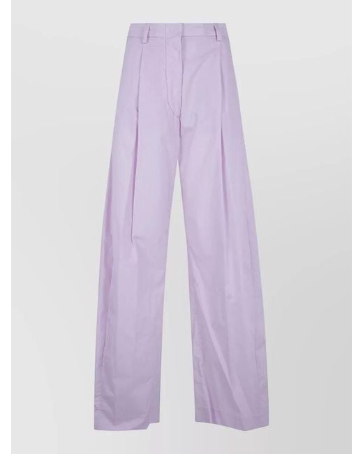 Thelatest Purple Billie Popeline High Waist Wide Trousers