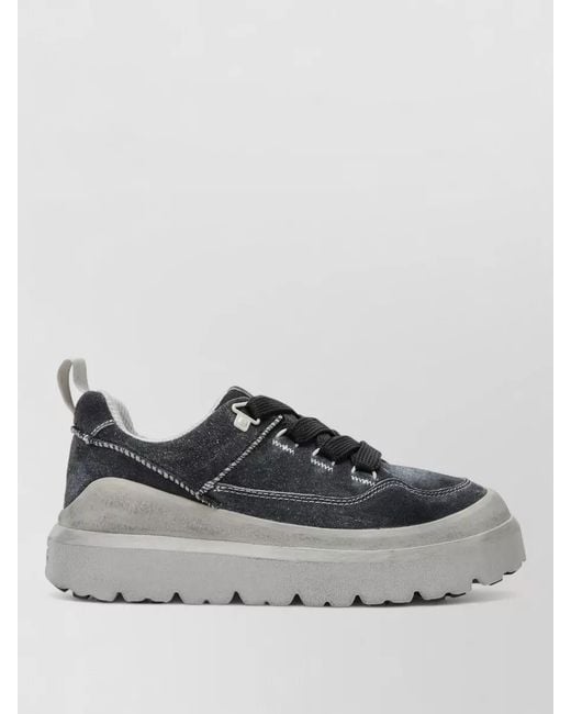 Ugg Gray Suede Leather Low-Top Sneakers for men