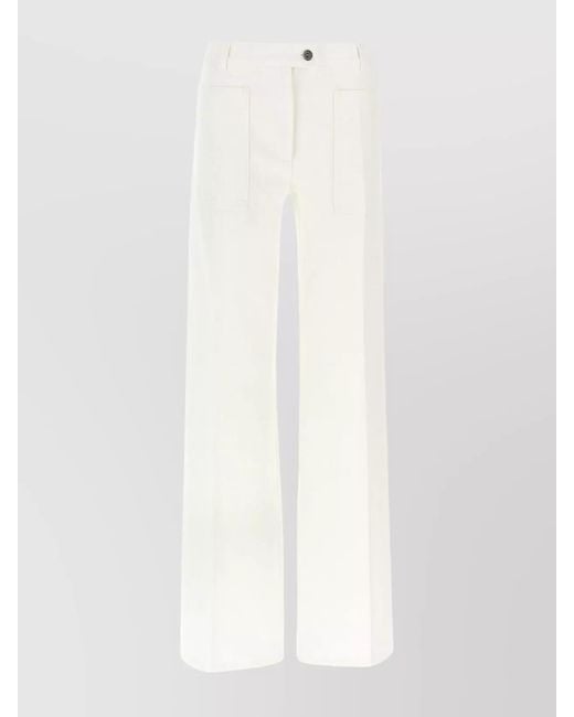 Ferragamo White Denim Straight-Leg Jeans