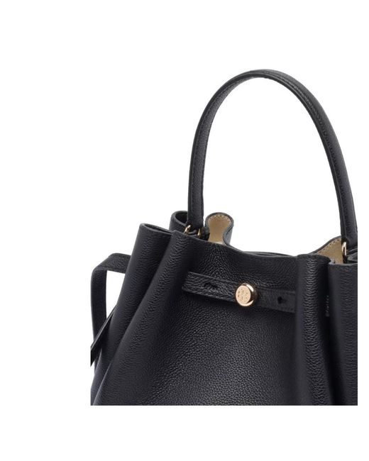 Tory Burch Black Romy Small Leather Bucket Bag