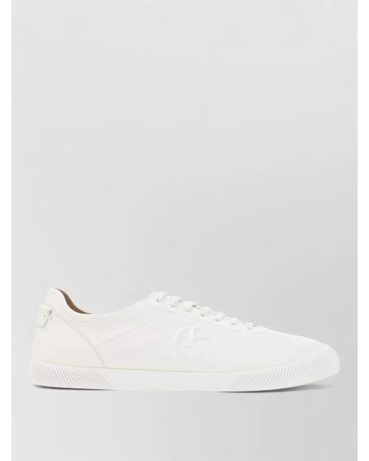 Giorgio Armani White Leather Low-Top Lace-Up Sneakers for men