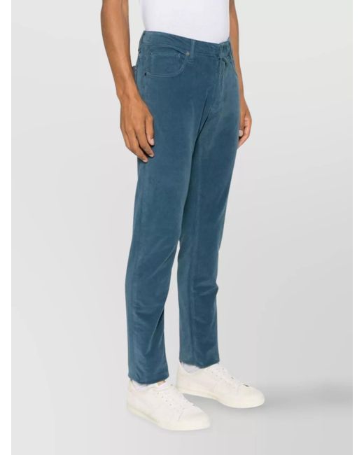 Incotex Blue Straight-Leg Trousers for men