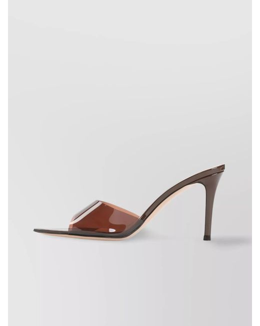 Gianvito Rossi Brown Plexiglass Mules