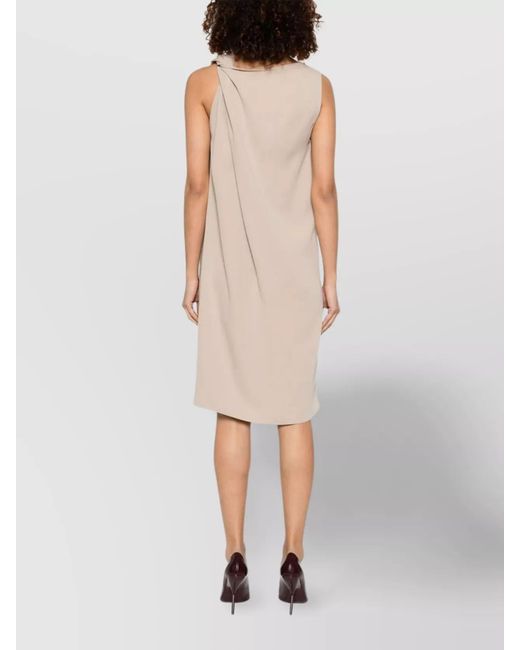 P.A.R.O.S.H. White Silk Knee-Length Dress