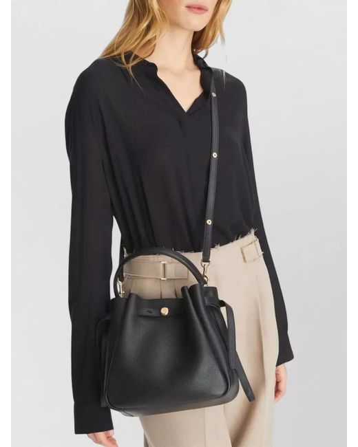 Tory Burch Black Romy Leather Bucket Bag