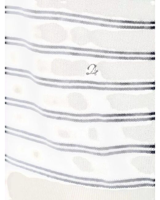 DUNST Gray Cotton Blend Polo Shirt Striped Design