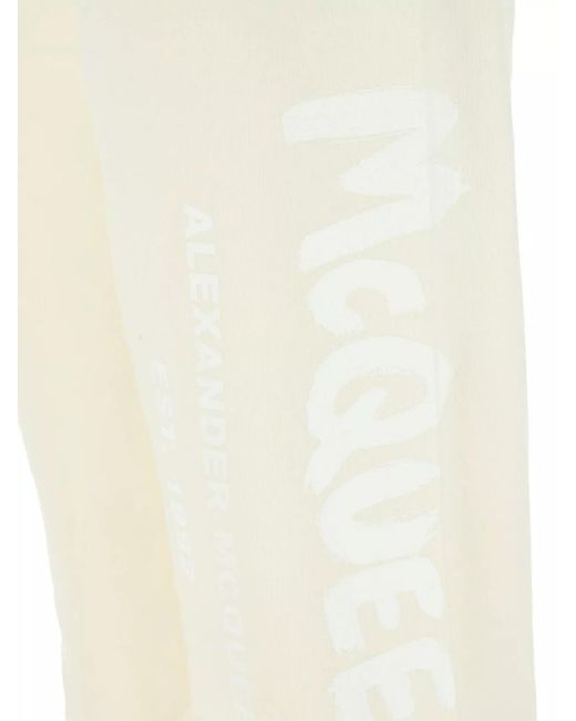 McQueen White Cotton Track Pants