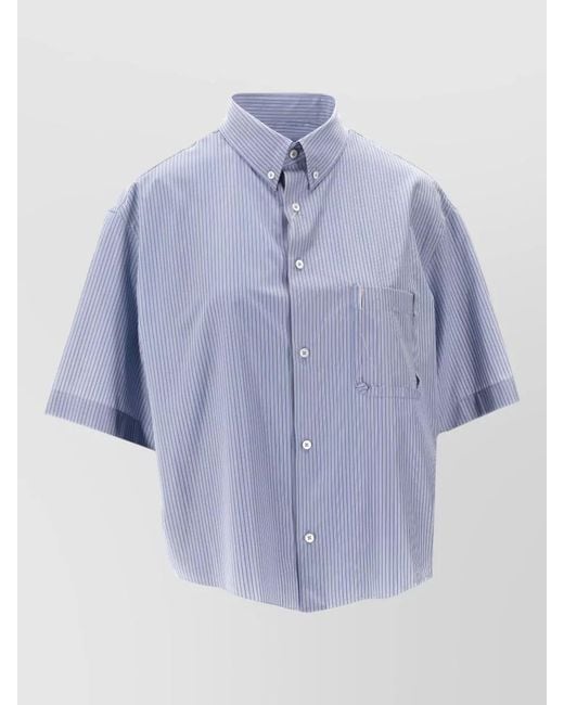 Maison Margiela Blue Short-Sleeve Shirt