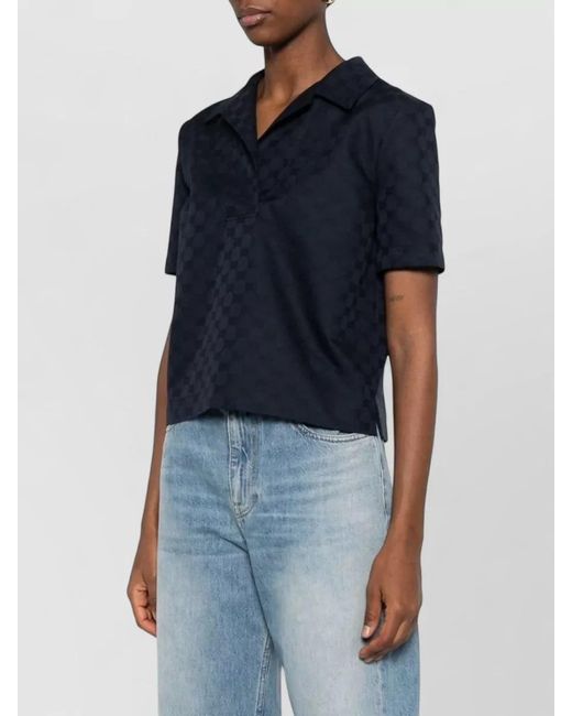 Gucci Blue Patterned Short-Sleeve Polo Shirt