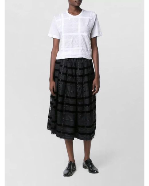 Comme des Garçons White Cotton T Shirt Ribbon Detail Round Neck