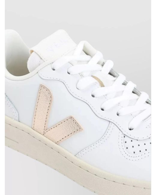 Veja White V-10 Sneakers Monogram Detail