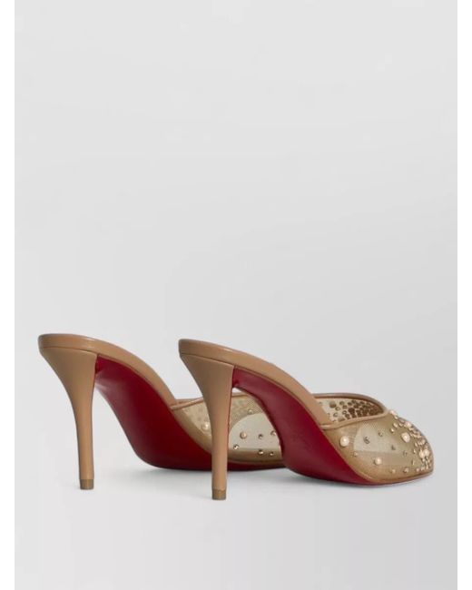 Christian Louboutin Natural Miss Z Mesh Pearl Stiletto Mules