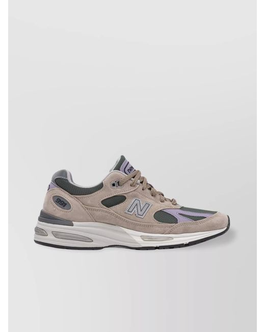 New Balance Gray Leather Low-Top Sneakers for men