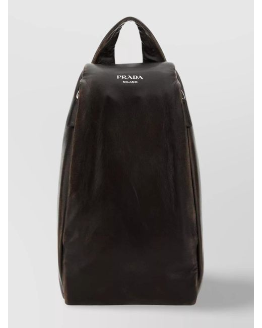 Prada Black Luxe Nappa Leather Backpack for men