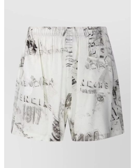 Balenciaga Gray Silk Tailored Shorts for men