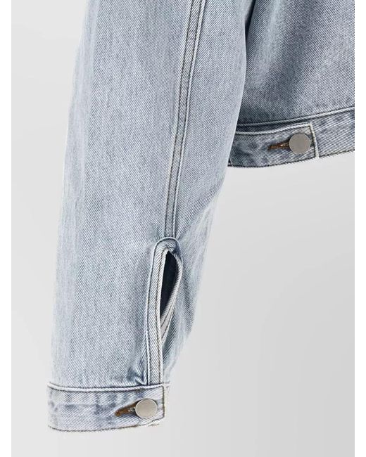 Entire studios Blue Denim Contrast Stitch Oversized Shirt Jacket for men
