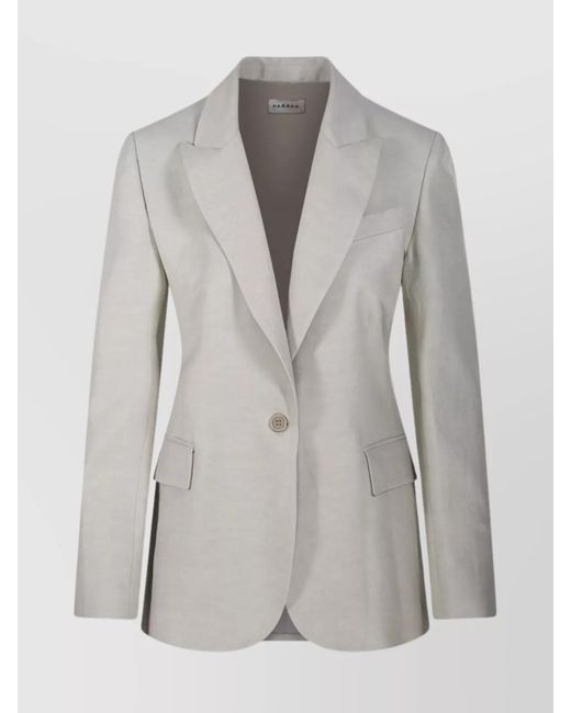 P.A.R.O.S.H. Gray Suit Jacket With Chest Pocket And Flap Pockets