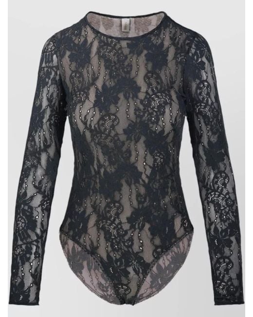 Zimmermann Gray Lace Bodysuit