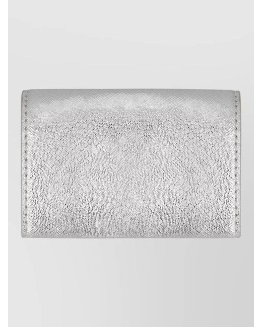 Marc Jacobs Gray Mini Snapshot Leather Keyring Wallet