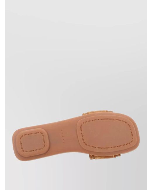 Hogan Natural Slides And Flip Flops Open Toe Design