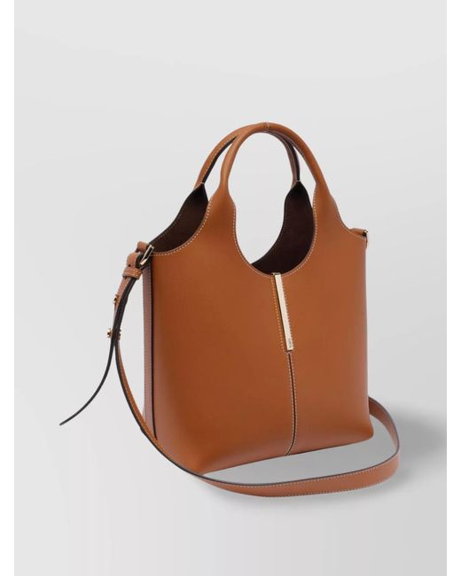 Tod's Brown Shoulder Bag With Removable Strap And Top Handle