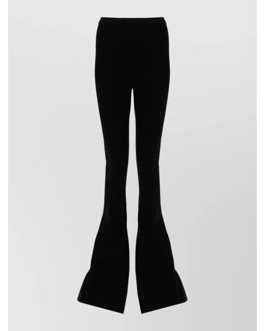 Rick Owens Black High Waist Flared Full Length Pants