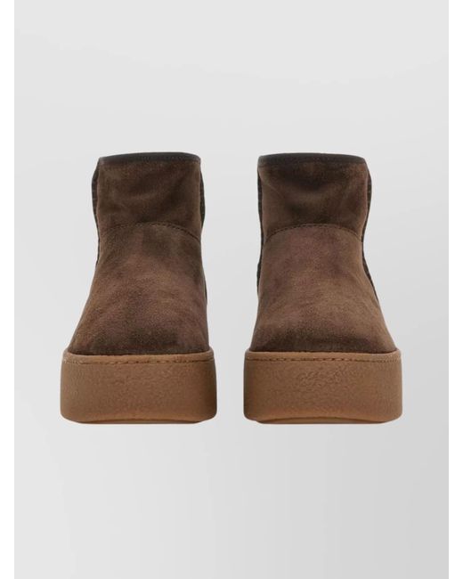 Hogan Multicolor Suede Platform Ankle Boots