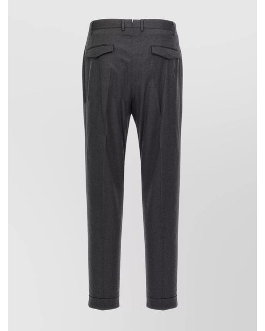 PT Torino Gray Tailored Trousers Sharp Finish for men