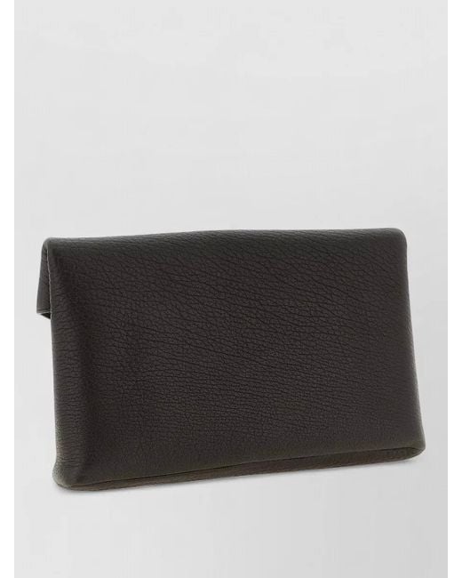 Saint Laurent Black Cassandre Large Leather Clutch Bag