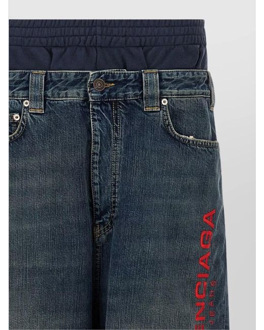 Balenciaga Blue Jeans "Patched Molleton" for men