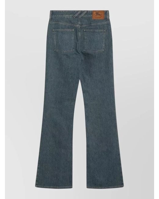 Burberry Blue Mid-Rise Flared Denim Trousers