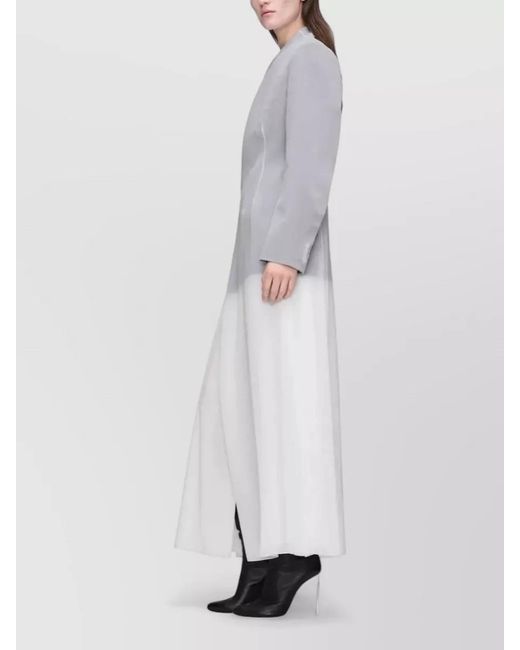 Maison Margiela White Long Sleeve Midi Dress Structured Shoulders