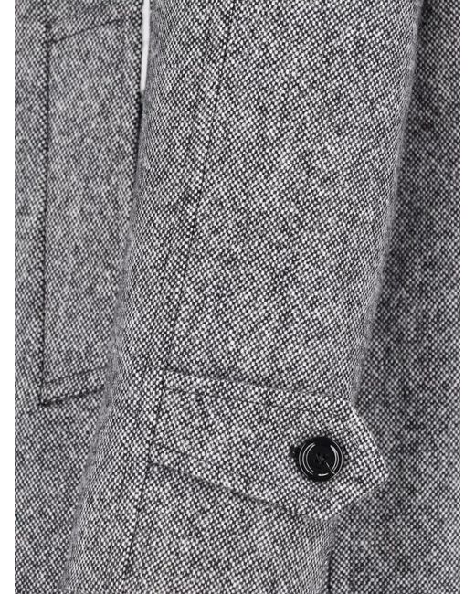 Lardini Gray Mid Length Coat Notched Collar Tailored Fit for men