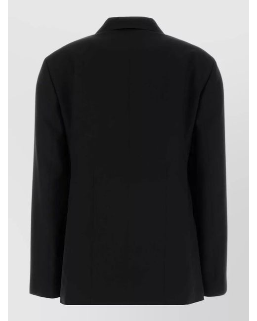 Jil Sander Black Wool Blazer Long Sleeves Notched Lapels
