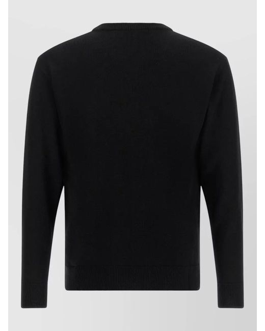 Moschino Black Bear Motif Crew Neck Knit Top for men