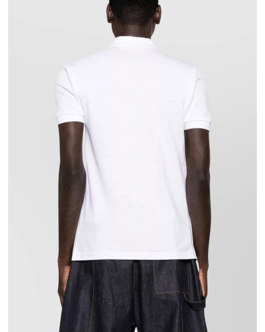 Comme des Garçons White Cotton Piqué Short-Sleeve Polo Shirt for men