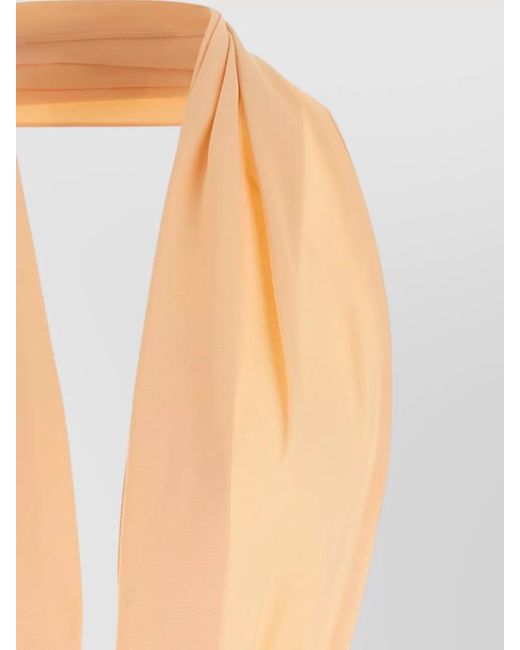 Alberta Ferretti Multicolor Halterneck Top Scarf Style Belted Waist