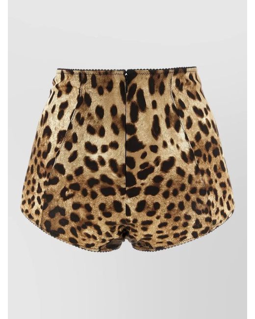 Dolce & Gabbana Natural Leo High Waist Culottes Leopard Motif