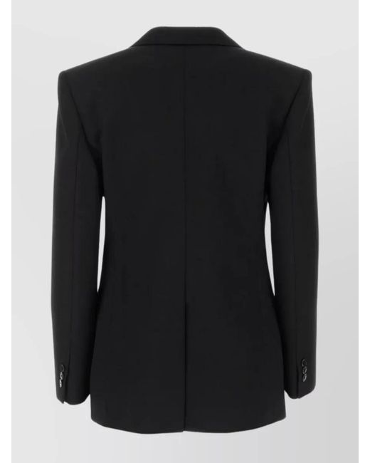 Givenchy Black Wool Mohair Single-Breasted Cape Blazer