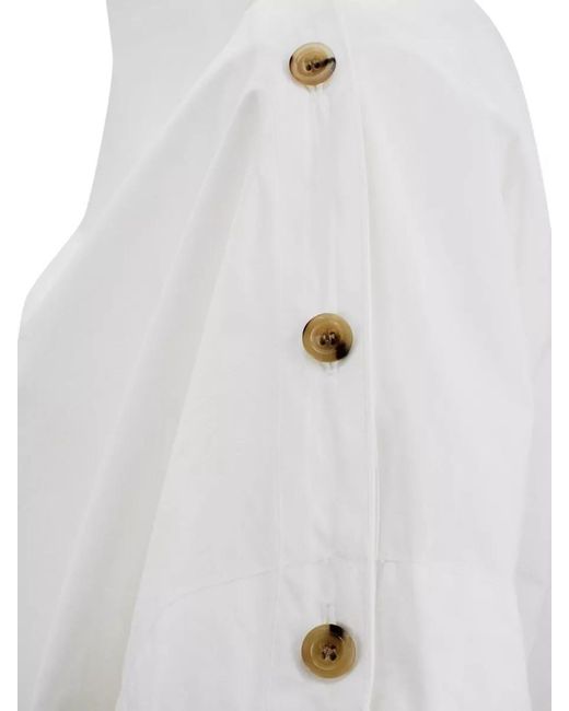 Soeur White Issa Organic Cotton Boat Neck Top