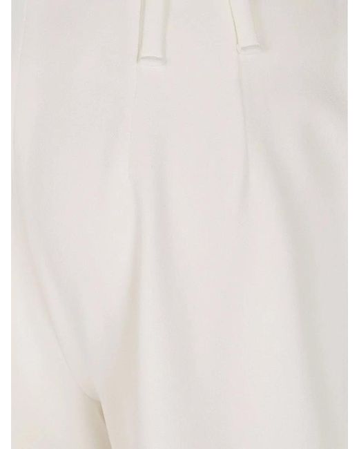 Ermanno Scervino White Palazzo Trousers Wide Leg Belt Loops