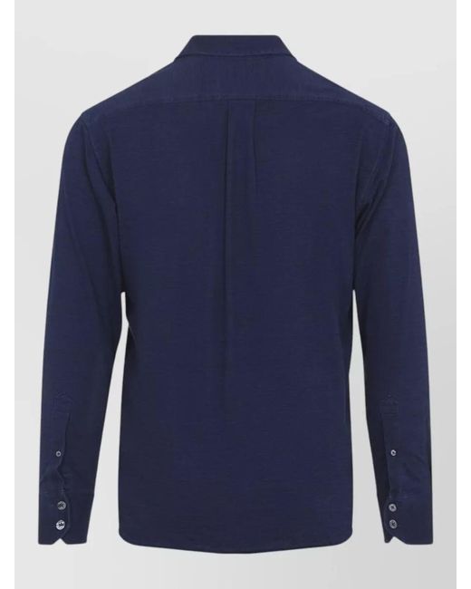 Tom Ford Blue Cotton Long-Sleeve Shirt for men
