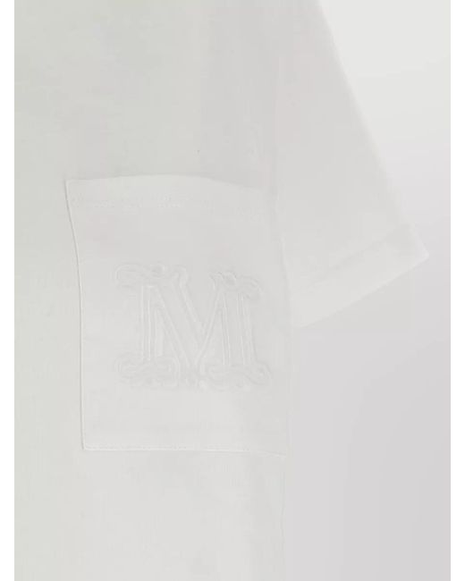Max Mara White Cotton Monogram-Print Papaia T-Shirt
